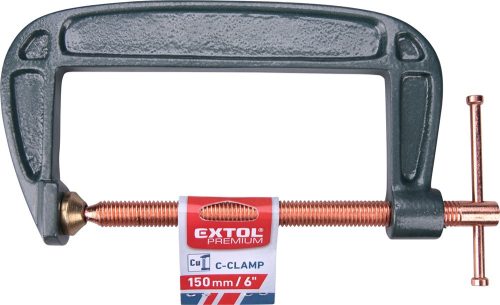 EXTOL PREMIUM C-szorító 150mm, rézbevonatú