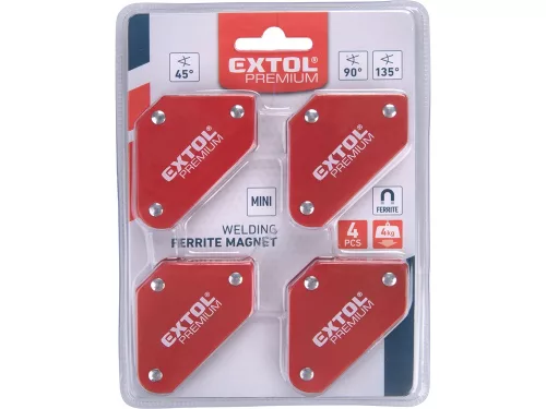 EXTOL PREMIUM hegesztő mágnes klt. mini, 4 db, max. 4 kg