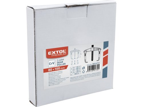 EXTOL PREMIUM  csapágylehúzó, 2 karmú, CV., kovácsolt; 80×100mm (átmérő×hossz)