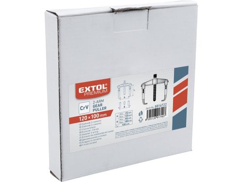 EXTOL PREMIUM  csapágylehúzó, 2 karmú, CV., kovácsolt; 120×100mm (átmérő×hossz)