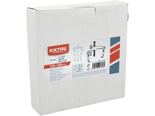 EXTOL PREMIUM csapágylehúzó, 3 karmú, CV., kovácsolt; 120×100mm (átmérő×hossz)