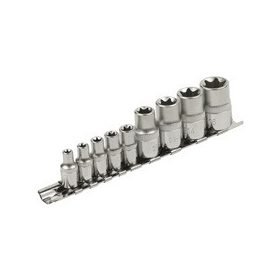 EXTOL PREMIUM dugófej klt., E-TORX; 1/4", 9 db