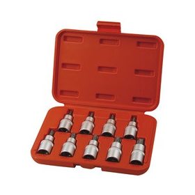 EXTOL PREMIUM bitdugófej klt., 9db, TORX,  1/2"×55mm