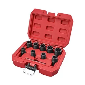   EXTOL PREMIUM csavarkiszedő klt. TWIST; 3/8" befogás, 10 részes, műanyag kof.