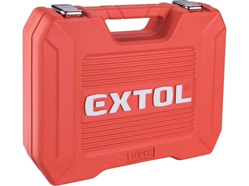 EXTOL PREMIUM  dugókulcs klt., CV., racsnis 45fog ; 1/4" és 1/2", 110db, 4-32mm, 32db bit(lapos, kereszt,imbusz,torx), gyertyakulcs