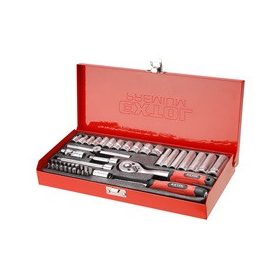   EXTOL PREMIUM dugókulcs klt., racsnis 45fog ; 1/4", 45db, 4-14mm, fém doboz