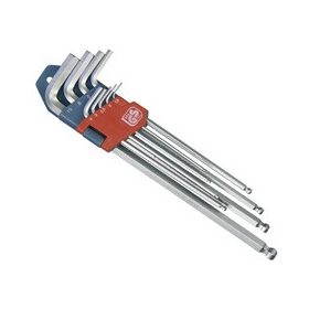   EXTOL PREMIUM imbuszkulcs klt., 9db, extra hosszú; gömbfej, 9db 1,5-10mm