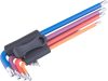EXTOL PREMIUM  torx kulcs klt., 9db, több színű, extra hosszú, T10-T50, hosszú szár: tömör/gömbfej, rövid szár: lyukas, S2, krómozott