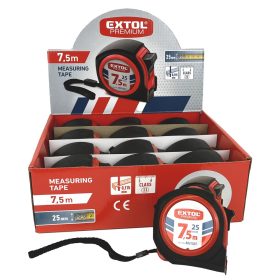   EXTOL PREMIUM  mérőszalag, gumírozott, 1 stoppos, 7,5m×25mm