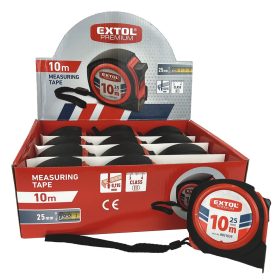   EXTOL PREMIUM  mérőszalag, gumírozott, 1 stoppos, 10m×25mm