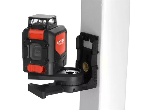 EXTOL PREMIUM  automatikus lézeres vízszintező, ZÖLD, 1D1V (1×360°+1V) pontosság: 0,3mm/1m, 1/4" menet