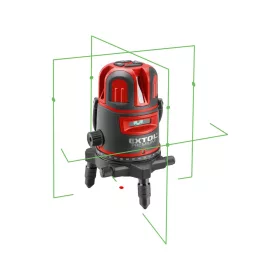   EXTOL PREMIUM  automatikus lézeres vízszintező, ZÖLD, 1H4V6D (1 horizontális+ 4 vertikális+ 6 pont) pontosság:0,3 mm/1m, 5/8"