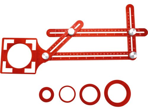 EXTOL PREMIUM  négyoldalú vonalzó (szögmásoló, szögsablon), 250×120 mm, ALU