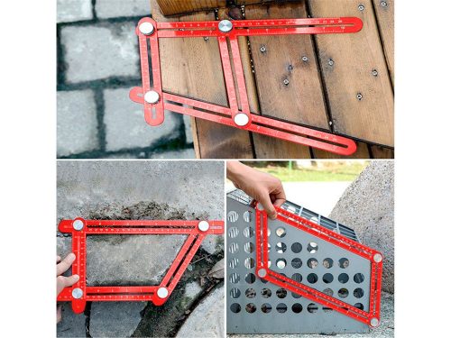 EXTOL PREMIUM  négyoldalú vonalzó (szögmásoló, szögsablon), 250×120 mm, ALU