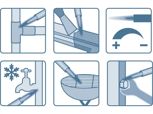 EXTOL PREMIUM  gázlámpa mini forrasztáshoz, piezó gyújtásssal, előmelegítés, 1300°C, 1100kW,  7/16"