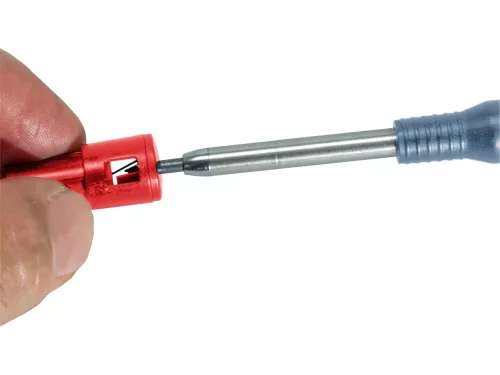 EXTOL PREMIUM ácsceruza; tölthető, átm:2,8 mm, HB, kupak klipsszel, 6 db 120 mm pótheggyel, hegyezővel