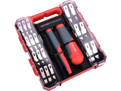 EXTOL PREMIUM  faragó kések klt., 21 db, csipesszel, műanyag dobozban