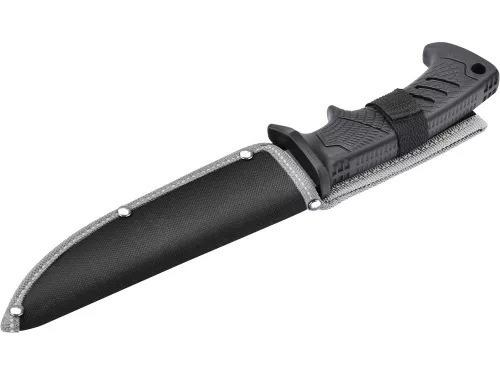EXTOL PREMIUM  vadász- és túrakés, 3CR13 rozsdamentes acél penge, műanyag nyél, nylon tok, teljes/penge hossz: 275mm/150mm