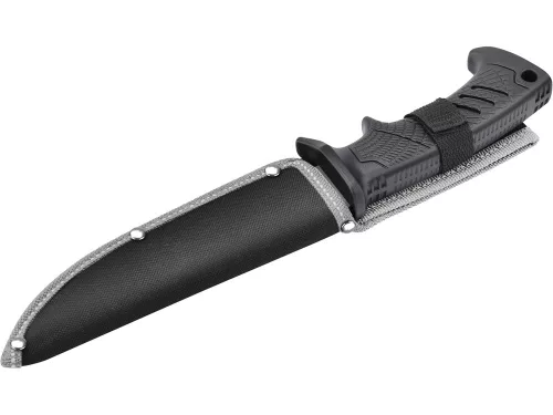 EXTOL PREMIUM  vadász- és túrakés, 3CR13 rozsdamentes acél penge, műanyag nyél, nylon tok, teljes/penge hossz: 318mm/193mm