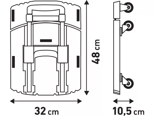 EXTOL PREMIUM kézikocsi, összecsukható, max.teherbírás:100kg, 6 db kerék