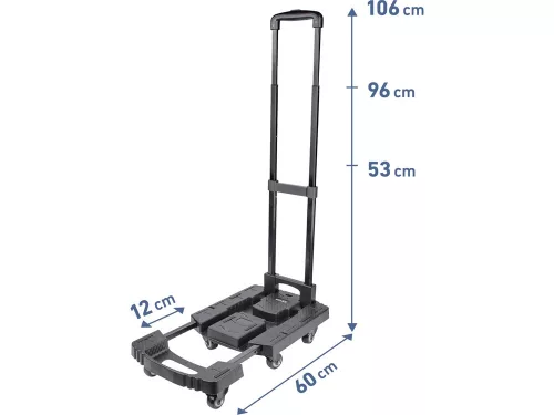 EXTOL PREMIUM kézikocsi, összecsukható, max.teherbírás:100kg, 6 db kerék