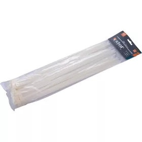   EXTOL PREMIUM kábelkötegelő 7,6×380mm 50db, fehér nylon; UV-, sav- és lúgálló