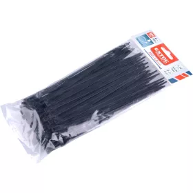   EXTOL PREMIUM kábelkötegelő 7,2×300 mm 100db, többször használható (oldható) fekete nylon; UV-, sav- és lúgálló