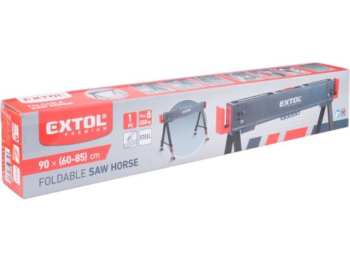 Extol Premium asztalosbak/fűrészbak állítható, összecsukható; 600 - 850 mm, max. terhelés: 550 kg, saját tömeg: 7,9 kg
