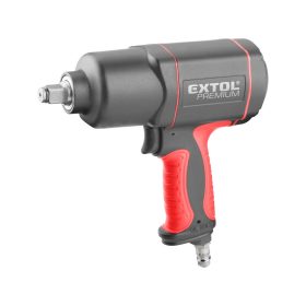   EXTOL PREMIUM légkulcs, 1/2", 800Nm, erős, 3 fokozatú (Twin Hammer), 7000 1/min, 142l/min, 6,3 Bar, 3/8" tömlőcsatlakozó, 2,4kg