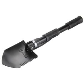   EXTOL PREMIUM  túraásó, összecsukható; hossz:40cm, szélesség: 9,5cm, kapa-, csákány- és fűrész módon is használható, vászon tartóban