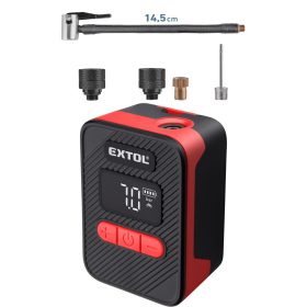   EXTOL PREMIUM akkus légkompresszor 8V, 500 mAh Li-ion akku, max. 10,3 Bar