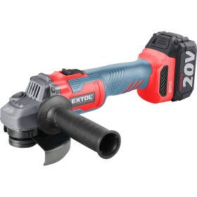   EXTOL PREMIUM   akkus sarokcsiszológép, Share20V, 125mm, szénkefe nélküli, 20V, Li-ion, 1db akku, 1db töltő, 4000 mAh, 115mm