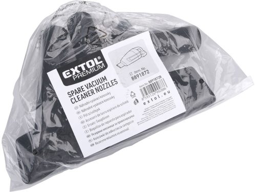 EXTOL PREMIUM tartalék fej klt., 4 db toldat a 8891872 és 73 porszívóhoz