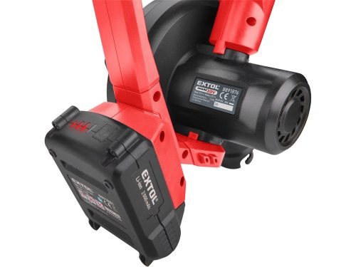 EXTOL PREMIUM akkus légseprű, Share20V, 20V, Li-ion, teljes/fúvóka hossz: 44/24cm, 1db akku, 1db töltő, 2000 mAh