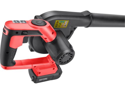 EXTOL PREMIUM akkus légseprű, Share20V, 20V, Li-ion, teljes/fúvóka hossz: 44/24cm, 1db akku, 1db töltő, 2000 mAh