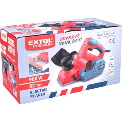 EXTOL PREMIUM gyalugép 900W, 17.000 1/perc, kés: 82mm, mélység: 0-3,0 mm, falcolás: 0 -24,0 mm