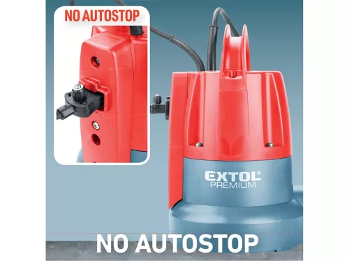 EXTOL PREMIUM   búvárszivattyú tiszta vízhez, szenzoros úszókapcsolóval, 400W, szállító teljesítmény: 8m3/h, max. száll. 7 m