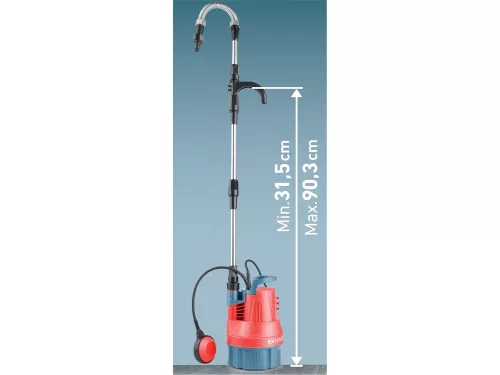 EXTOL PREMIUM   esővíz (hordóürítő) szivattyú tiszta vízhez, úszókapcsolóval, 350W, szállító teljesítmény: 5m3/h, max. száll. 11 m