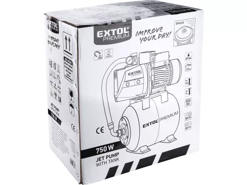 EXTOL PREMIUM   házi vízmű 750W  Extol Premium, szállító teljesítmény: 5,2m3/h, tartály: 20L
