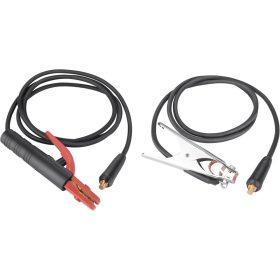   Hegesztő kábelpár, földelőkábel csipesszel + munkakábel elektródafogóval, 120A, 5m, 16mm2, csatlakozó: 10-25