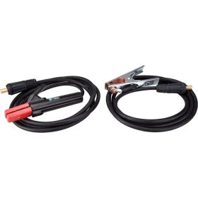  Hegesztő kábelpár, földelőkábel csipesszel + munkakábel elektródafogóval, 160A, 5m, 25mm2, csatlakozó: 10-25