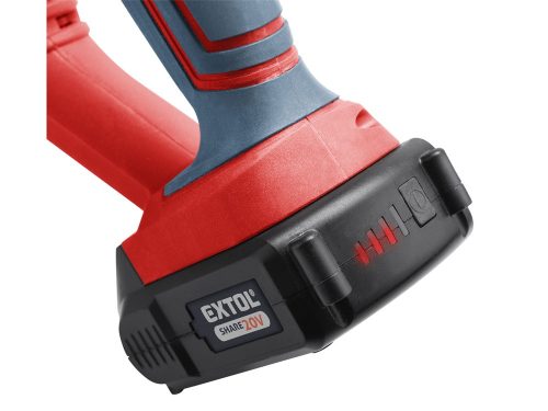 EXTOL PREMIUM   akkus gépszett Share20V, táskában, 7db-os: fúró, sarokcsiszoló, szablyafűrész, rotációs csiszoló, 2db akku, töltő