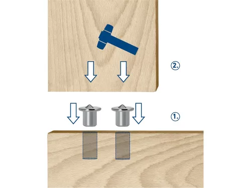 EXTOL CRAFT fatipliző sablon klt. 44 db, (fúrósablon), 3 méret: 6-8-10 mm