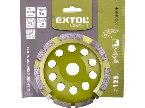 EXTOL CRAFT gyémántcsiszoló korong; 125mm×22,2mm, egysoros