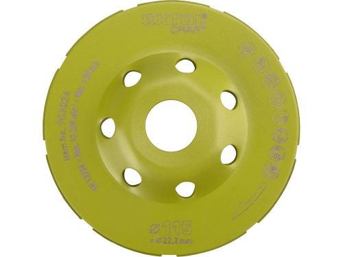 EXTOL CRAFT gyémántcsiszoló korong; 115mm×22,2mm, kétsoros