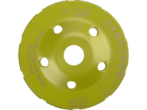 EXTOL CRAFT gyémántcsiszoló korong; 125mm×22,2mm, kétsoros