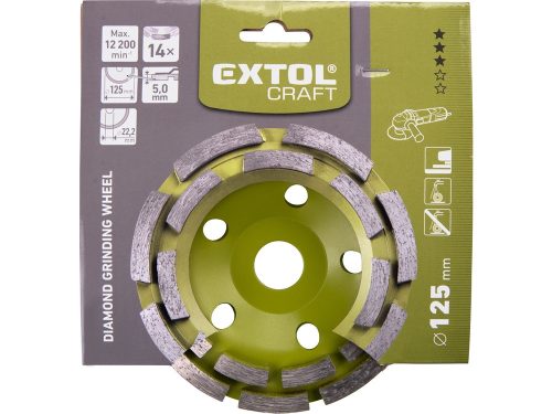 EXTOL CRAFT gyémántcsiszoló korong; 125mm×22,2mm, kétsoros
