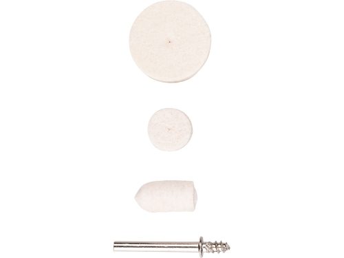 EXTOL CRAFT mini polírozó klt. 3,2 mm befogás, 120 db, 3 féle fejforma, gyapjú filc