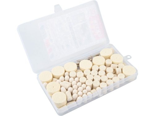 EXTOL CRAFT mini polírozó klt. 3,2 mm befogás, 120 db, 3 féle fejforma, gyapjú filc