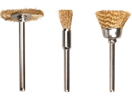 EXTOL CRAFT mini drótcsiszoló klt. 3,2 mm befogás, 45 db, 3 féle fazékkefe fejforma, rezezett acélszál